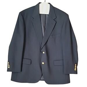 Wimbledon of England Navy Blazer 44R Gold Buttons Business Casual Event Elevated